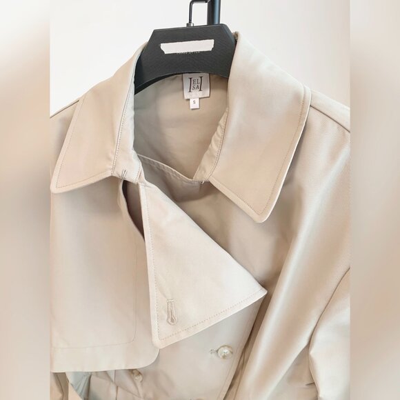 Helsa Oversized Women's Twill Cropped Trench Coat - Picture 12 of 13